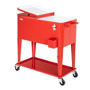VINGLI 80 Quart Portable Rolling Cooler Cart on Wheels for Outdoor Patio