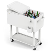 VINGLI 80 Quart Portable Rolling Cooler Cart on Wheels for Outdoor Patio