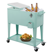 VINGLI 80 Quart Portable Rolling Cooler Cart on Wheels for Outdoor Patio