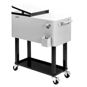 VINGLI 80 Quart Portable Rolling Cooler Cart on Wheels for Outdoor Patio