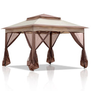 VINGLI 3.3m x 3.3m Gazebo with Mosquito Netting Sides Garden Heavy Duty Pavilion Canopy Tent
