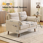 VINGLI Loveseat Modern Couch with Soft Cushion