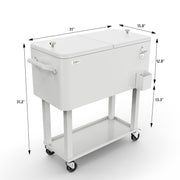 VINGLI 80 Quart Portable Rolling Cooler Cart on Wheels for Outdoor Patio