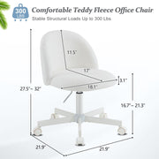 VINGLI AC102 Armless Adjustable Rolling Office Chair with Wheels