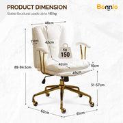 VINGLI Rolling Swivel Chair with Armrests