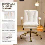 VINGLI Rolling Swivel Chair with Armrests