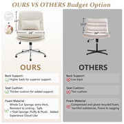 VINGLI Armless Home Office Chair Cloud Criss Cross Legged Chair