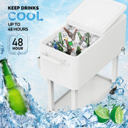 VINGLI 80 Quart Portable Rolling Cooler Cart on Wheels for Outdoor Patio