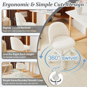 VINGLI AC102 Armless Adjustable Rolling Office Chair with Wheels