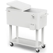 VINGLI 80 Quart Portable Rolling Cooler Cart on Wheels for Outdoor Patio