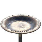 VINGLI Antique Copper Pedestal Bird Bath With Solar Fountain