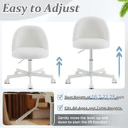 VINGLI AC102 Armless Adjustable Rolling Office Chair with Wheels